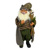 Papai Noel 65cm Enfeite Natalino Cinza Lindo Luxuoso Papai Noel 65cm Enfeite Natalino Cinza Lindo Luxuoso