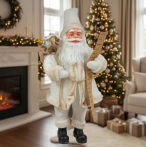 Papai Noel Bege Grande Enfeite Natalino Decoração Natal Luxo - Bege - Reissil Papai Noel Bege Grande Enfeite Natalino Decoração Natal Luxo - Bege - Reissil