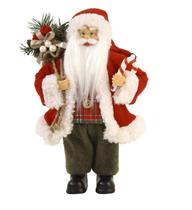 Papai Noel Bochechudo em Pé com Saco de Presente 40 cm