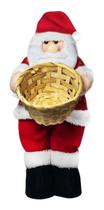 Papai Noel Boneco Com Cesto Em Palha Enfeite Decoração Mesa Natal 43cm