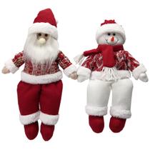 Papai noel / boneco de neve sentado vm 40cm