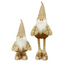 Papai Noel Boneco Expansível Decoração Enfeites Tradicional Natalino Detalhes Dourado Ornamento De Natal 68cm