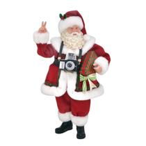 Papai Noel Boneco Máquina Fotográfica Resina Presente 27cm Decoracao Natal Enfeite Premium Papai Noel Boneco Máquina Fotográfica Resina Presente 27cm Decoracao Natal Enfeite Premium