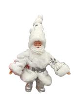 Papai Noel Boneco Mini Natalino Enfeite Natal Branco Prata Papai Noel Boneco Mini Natalino Enfeite Natal Branco Prata