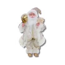 Papai Noel Boneco Natal Enfeite 45cm Luxo Dourado Saco Presente Decoracao Natalina - Mabruk