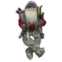 Papai Noel Boneco Sentado com Saco de Presentes e Ski Vermelho 60cm Tok da Casa Papai Noel Boneco Sentado com Saco de Presentes e Ski Vermelho 60cm Tok da Casa