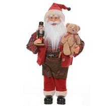 Papai noel c/ quebra-nozes e urso - 60cm