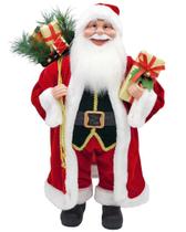 Papai Noel Casaco Vermelho Longo Luxo Saco Presentes 60cm - Master Christmas