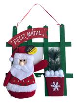 Papai noel cerca decoração natal fartex enfeite porta 26x32 cm