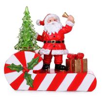 Papai Noel com Árvore de Acrílico com Luz 16cm Crystal Santini Christmas