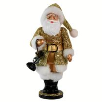 Papai Noel Com Base Lanterna Gliter Gold Magizi Unic Color