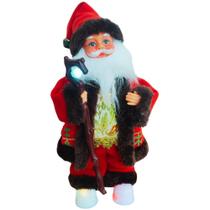 Papai Noel com Cajado Natal 29,5cm Musical com Movimento 4 Leds Papai Noel com Cajado Natal 29,5cm Musical com Movimento 4 Leds