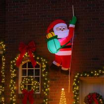 Papai Noel Com Led Escalador Natal Luz Natalina Decoraçao Divertida Seu Natal Mais Feliz Tamanho Gra