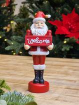 Papai noel com placa welcome 20cm - decoração natalina Papai noel com placa welcome 20cm - decoração natalina