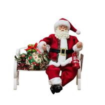 Papai Noel Com Presente Sentado No Banco 28Cm - Magizi Papai Noel Com Presente Sentado No Banco 28Cm - Magizi