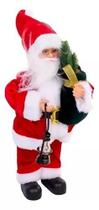 Papai Noel Com Saco Com Lanterna Boneco De Natal Luxo 30 Cm Enfeite Papai Noel Com Saco Com Lanterna Boneco De Natal Luxo 30 Cm Enfeite