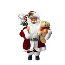 Papai Noel Com Saco De Presente E Urso 40 CM VM 25608 Papai Noel Com Saco De Presente E Urso 40 CM VM 25608