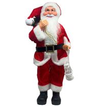 Papai Noel com Saco de Presentes e Lamparina em Pé 50cm DRM2187