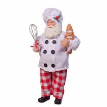 Papai Noel Confeiteiro Chefe Coleções Natal 30cm Papai Noel Confeiteiro Chefe Coleções Natal 30cm
