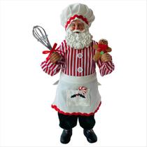 Papai Noel Confeiteiro Coleções Branco Vermelho Listrado 30cm