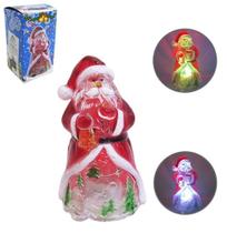 Papai Noel De Acrilico Com Led Colorido A Bateria 11x6cm - Natalkasa