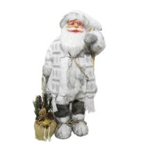 Papai Noel de Luxo Natal Boneco Natalino 65cm Decoracao Neve Branco - IDeal