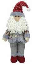 Papai Noel de Natal Cinza Grande Decoração para Casa 43cm Papai Noel de Natal Cinza Grande Decoração para Casa 43cm