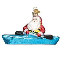 Papai Noel de Natal do Velho Mundo em Kayak Blowown Glass 2020 Enfeites de Natal Únicos para Decorações de Árvores de Natal