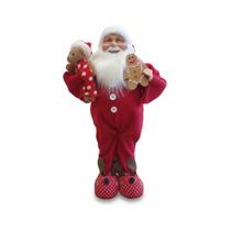 Papai noel de pijama com biscoito 45cm dinatale Papai noel de pijama com biscoito 45cm dinatale