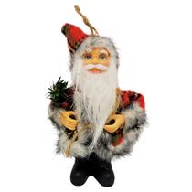 Papai Noel Decorativo Casaco Xadrez 15cm - Magizi