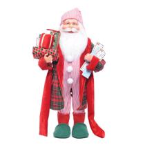 Papai Noel Decorativo com Pijama Listrado 45x26x14cm 1025528 - Cromus