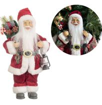 Papai Noel Decorativo Com Pinheiro Em Plástico 30cm Vermelho