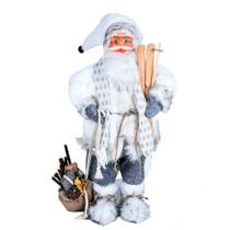Papai Noel Decorativo de Luxo Branco 30cm Decoração Natalina