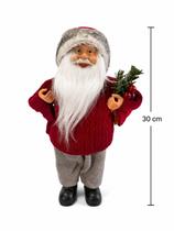 Papai Noel Decorativo Em Pé 30cm Florarte Vermelho e Cinza Natal Clássico Papai Noel Decorativo Em Pé 30cm Florarte Vermelho e Cinza Natal Clássico