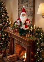 Papai Noel Decorativo Em Pé 30cm Florarte Vermelho e Cinza Natal Clássico Papai Noel Decorativo Em Pé 30cm Florarte Vermelho e Cinza Natal Clássico