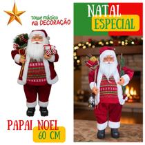 Papai Noel Decorativo Grande Natal Luxo com Presente e Saco de Presentes Enfeite Festivo Para Casa, Loja e Entrada Papai Noel Decorativo Grande Natal Luxo com Presente e Saco de Presentes Enfeite Festivo Para Casa, Loja e Entrada