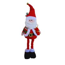 Papai Noel Decorativo Natalina Com Pernas Retrateis 65cm - Tecido Papai Noel Decorativo Natalina Com Pernas Retrateis 65cm - Tecido