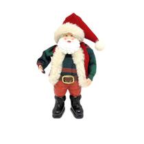 Papai Noel Decorativo Premium Casaco Xadrez Verde e Vermelho 18cm - Master Christmas
