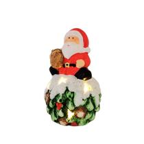 Papai Noel Decorativo Resina Iluminada LED 14cm - Nataluz Papai Noel Decorativo Resina Iluminada LED 14cm - Nataluz