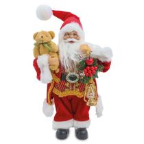 Papai Noel Decorativo Segurando Urso Ouro Com 1un 1005440