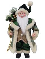 Papai Noel Decorativo Verde e Dourado 30cm Papai Noel Decorativo Verde e Dourado 30cm