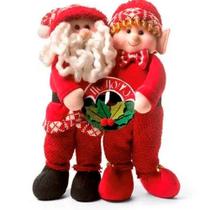 Papai Noel e Elfo com Guirlanda de Natal HoHoHo Cromus