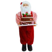 Papai Noel em Pé Boleiro 45cm Decoração Natalina Florarte