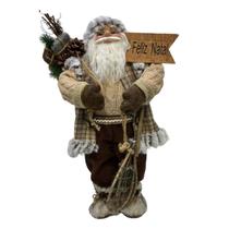 Papai Noel em Pé Com Placa de Feliz Natal 45 cm Tok da Casa