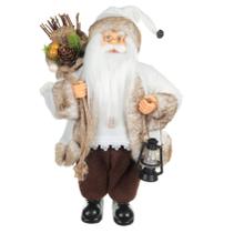 Papai Noel em Pé com Saco de Presentes e Luminária 30 cm