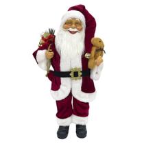 Papai Noel Em Pé com Urso Decoração Natal Tok da Casa 45cm Papai Noel Em Pé com Urso Decoração Natal Tok da Casa 45cm