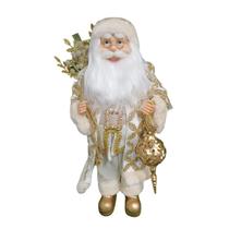 Papai Noel Em Pé Dourado Com Branco 45Cm Florarte Papai Noel Em Pé Dourado Com Branco 45Cm Florarte