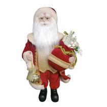 Papai Noel Em Pé Vermelho E Dourado 45Cm Florarte Papai Noel Em Pé Vermelho E Dourado 45Cm Florarte
