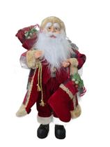 Papai Noel Em Pé Vermelho E Verde com Saco de Presentes 45 cm