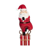 Papai Noel em Resina Zen Yoga Caixa de Presente 2 Colorido 32x12cm